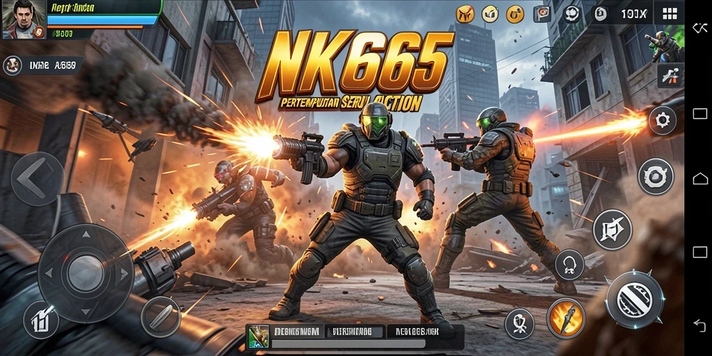 Screenshot NK666 menampilkan aksi tempur intens di dalam game.